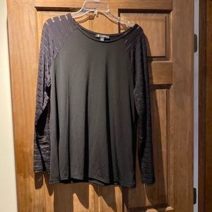 INC Long Sleeve Black Top